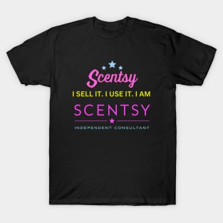 i sell it. i use it. i am scentsy independent consultant T-Shirt